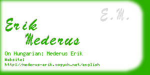 erik mederus business card